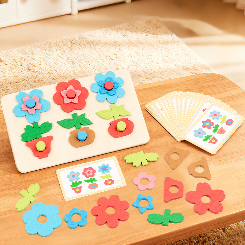 Woodworking Game - Planche de puzzle florale polyvalente à
