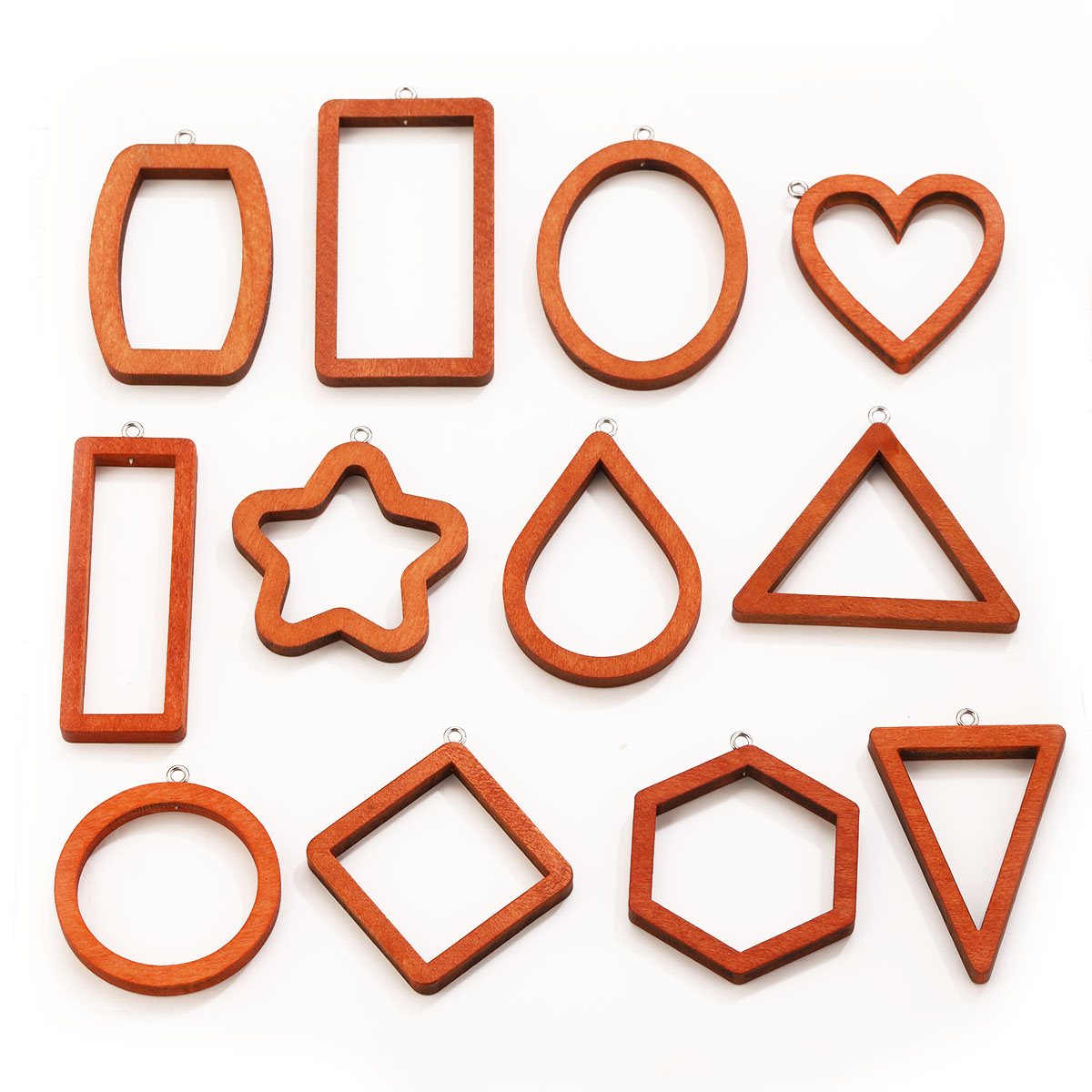 Woodworking Joint Types - 10 Breloques Géométriques en Bois (Triangle