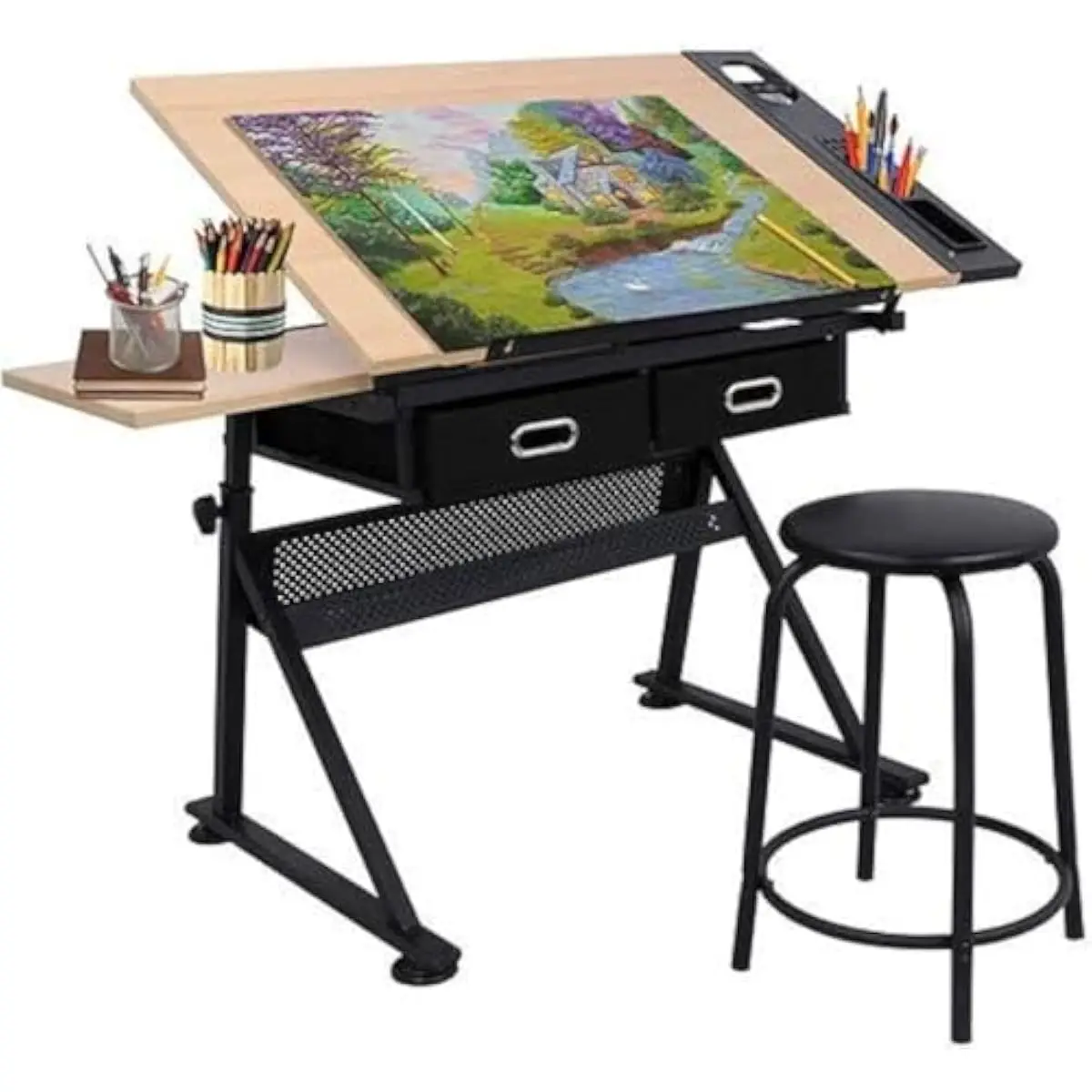 Bureau de dessin réglable avec - Wood Woodworking avis et prix
