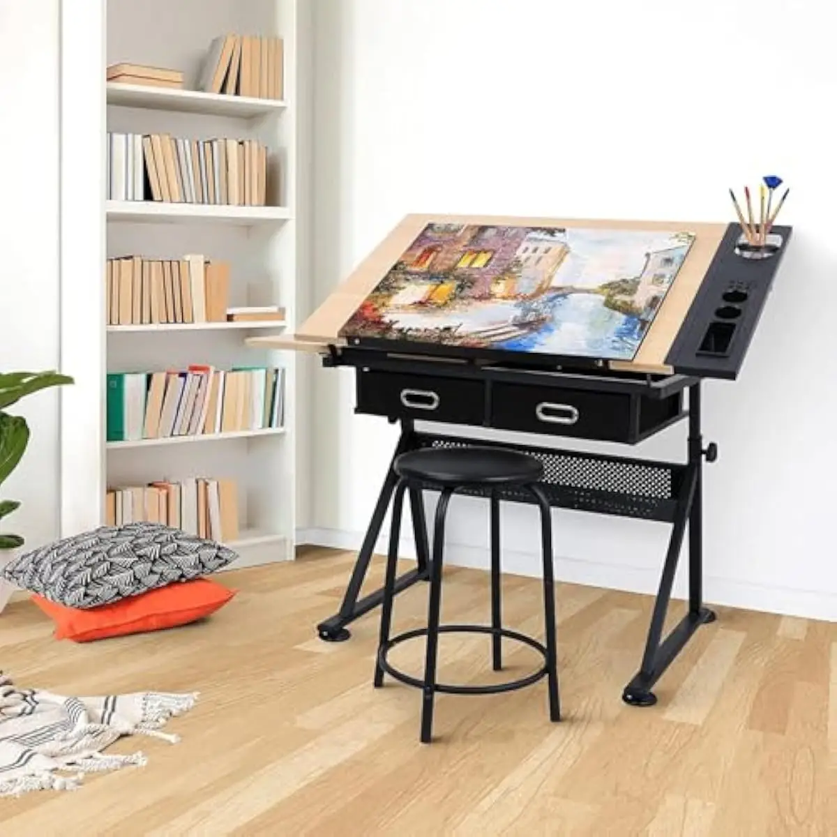 Bureau de dessin réglable avec - Wood Woodworking avis et prix