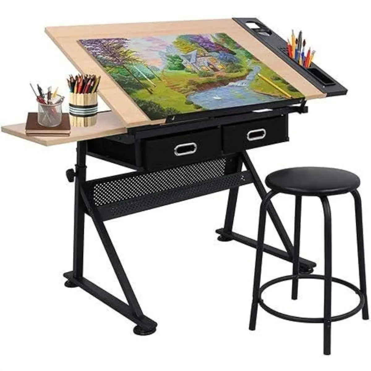 Bureau de dessin réglable avec - Wood Woodworking avis et prix